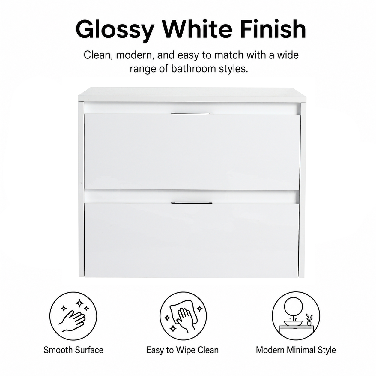 Cube 24" Bathroom Wall Cabinet with Drawers (RTA)