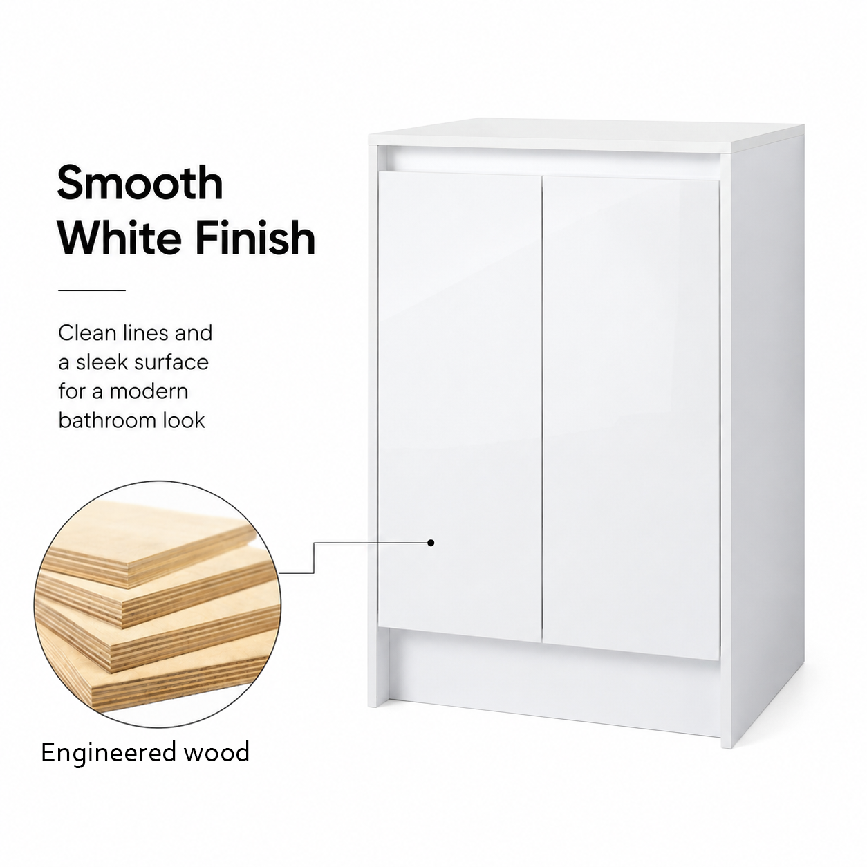 Cube 24" Freestanding Bathroom Storage Cabinet (RTA)