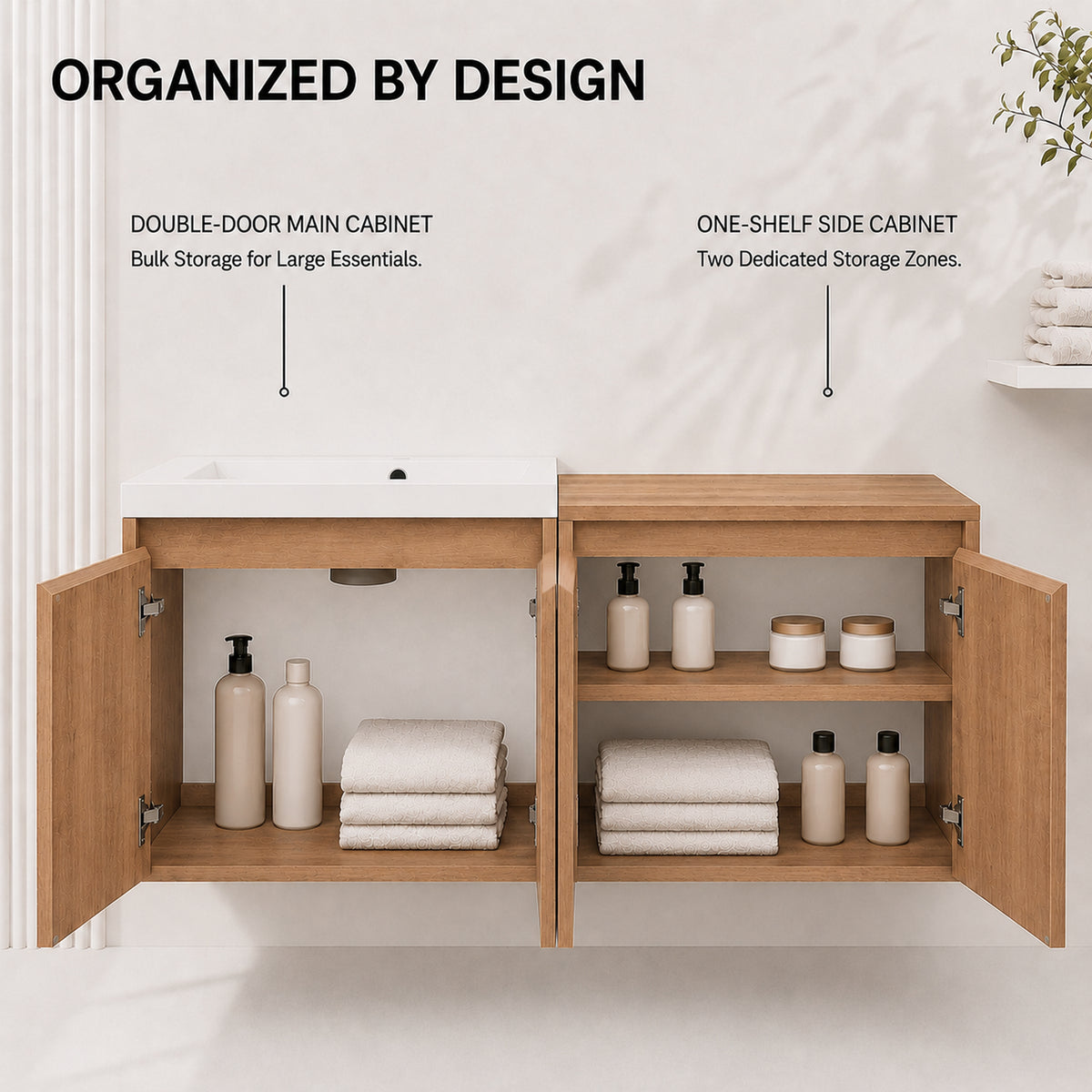 Cube 36"/48" Floating Vanity with Resin Sink (RTA)