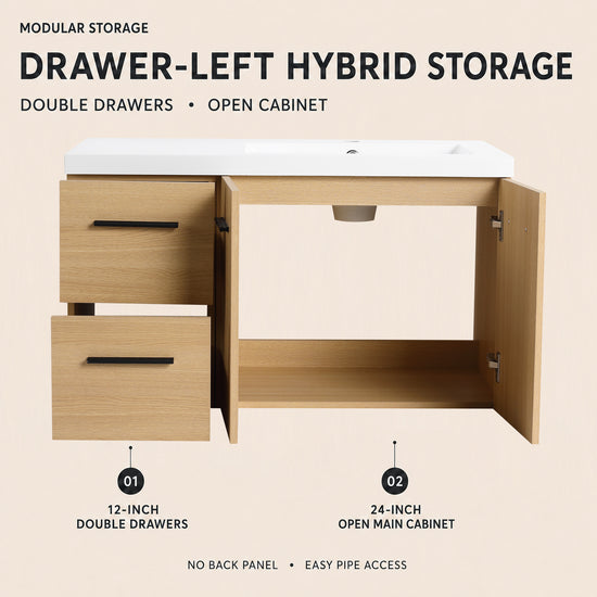 Module 36" Wall-Hung Vanity with Doors & Drawers (RTA)