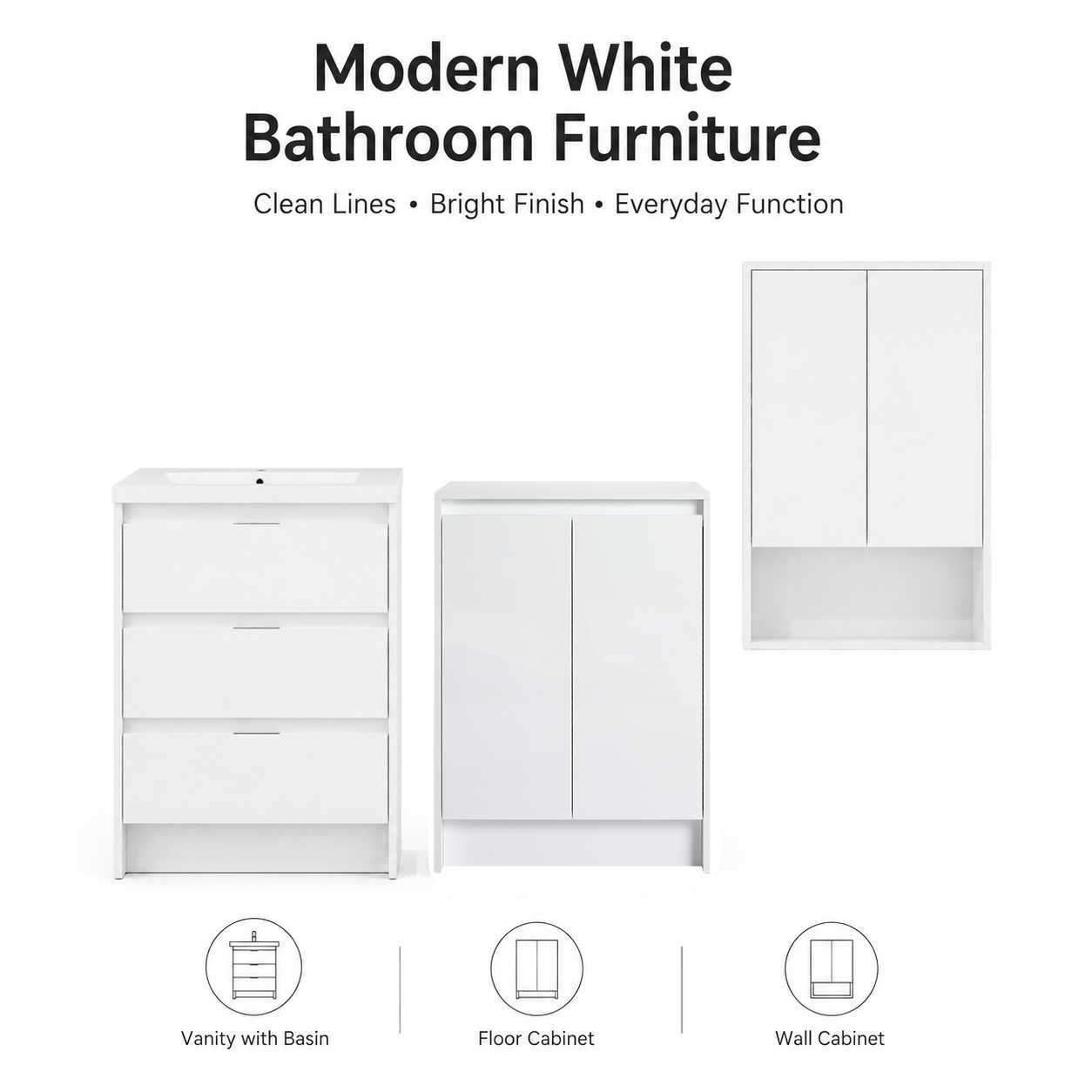 Cube 48" Freestanding Vanity Set (RTA)