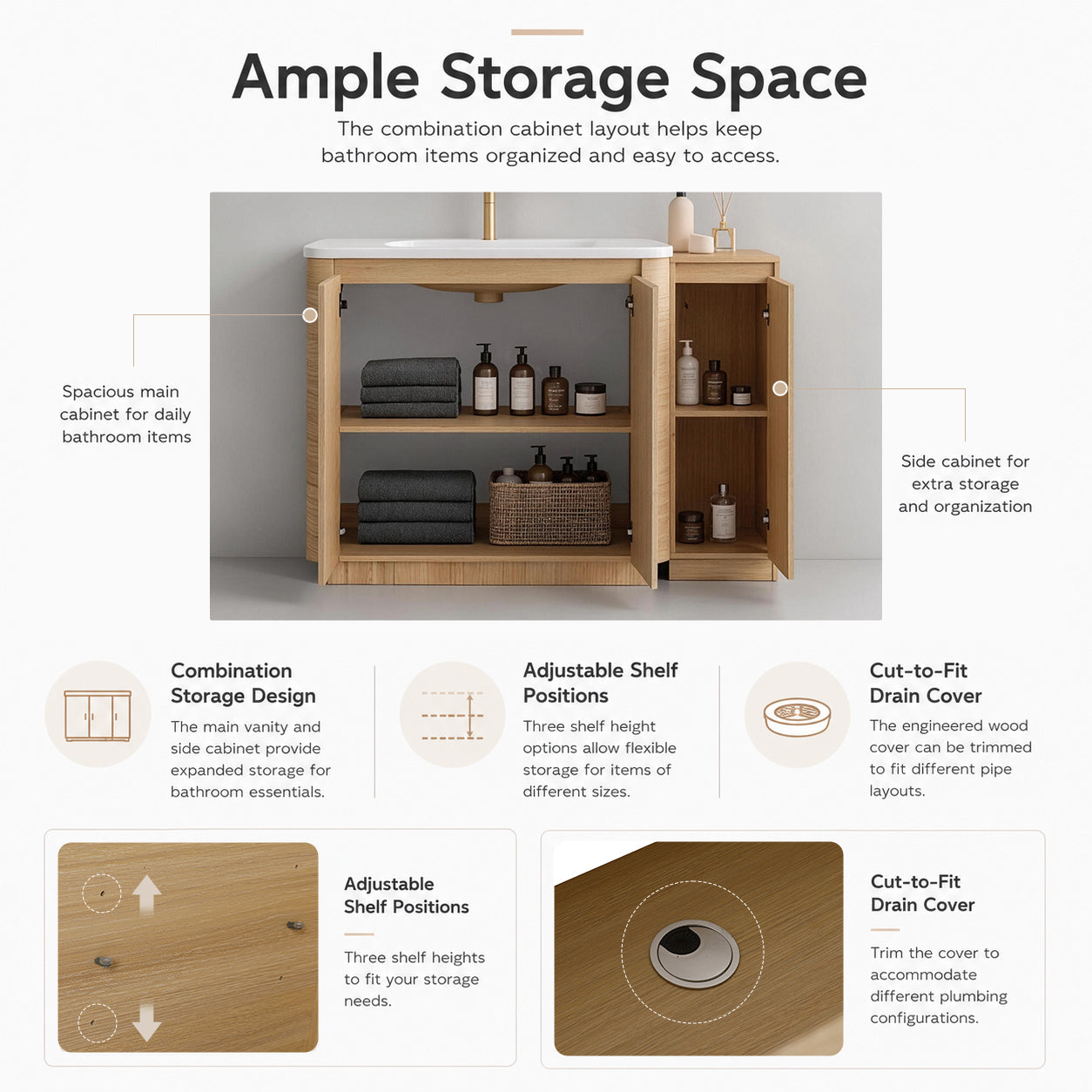 Pebble 48" Freestanding Vanity (RTA)
