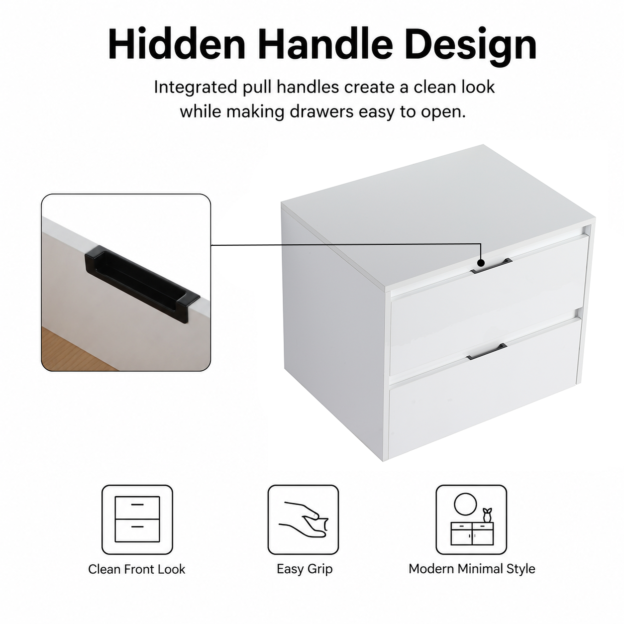 Cube 24" Bathroom Wall Cabinet with Drawers (RTA)