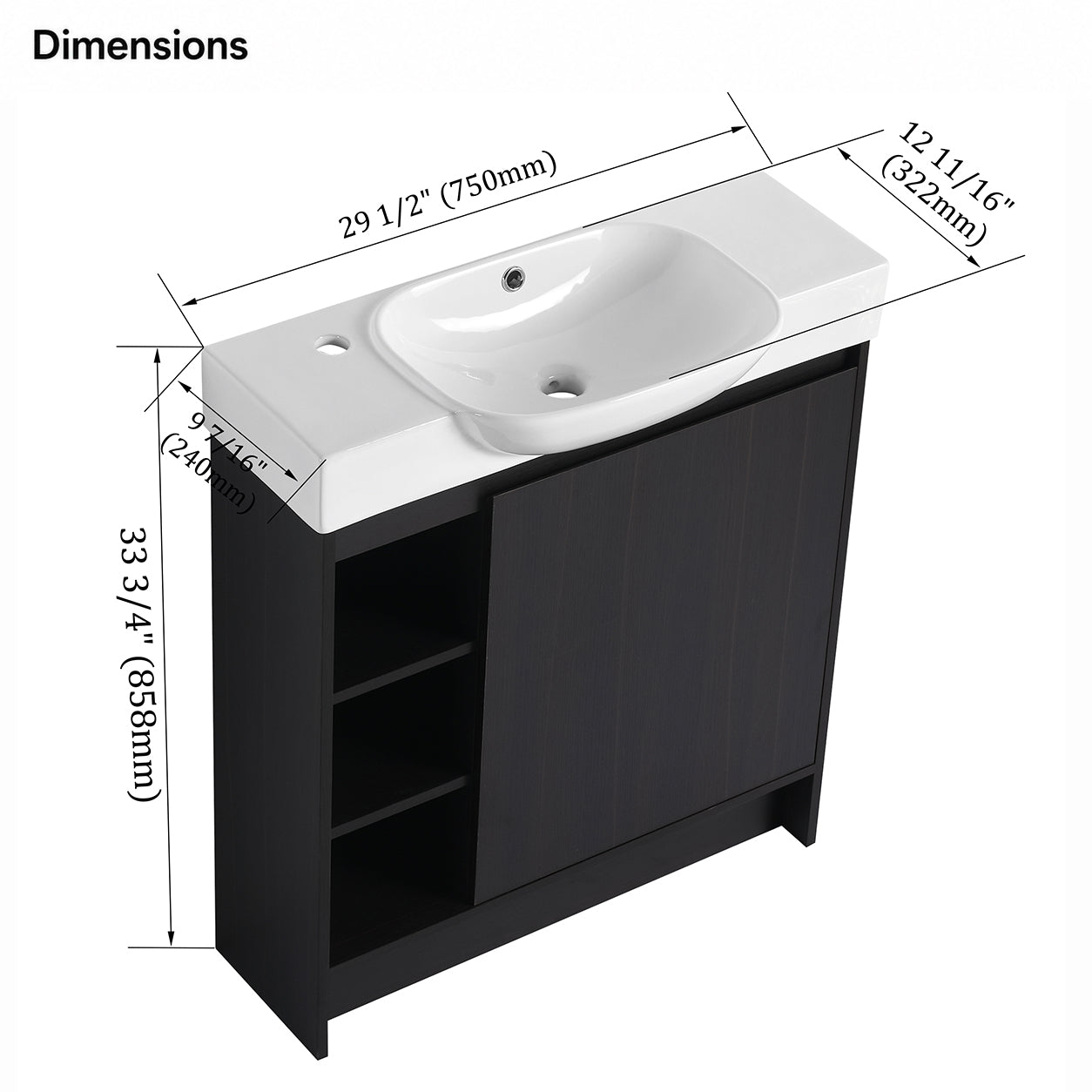 Slimbay 30" Freestanding Vanity (RTA)