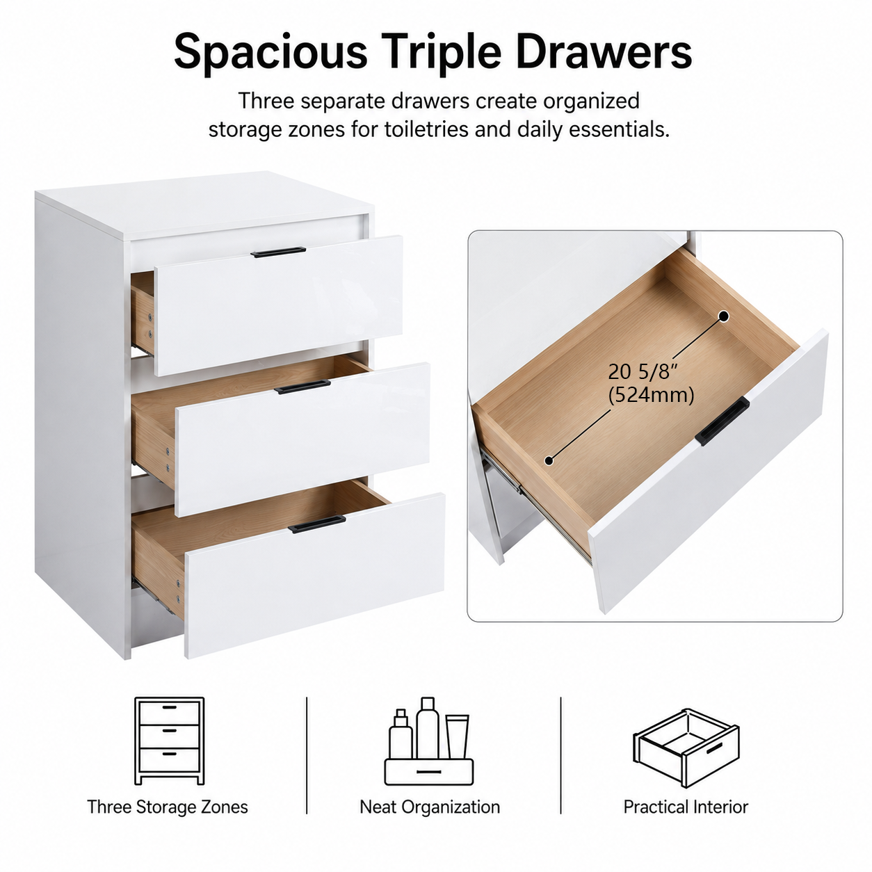 Cube 24" Freestanding Bathroom Storage Cabinet (RTA)