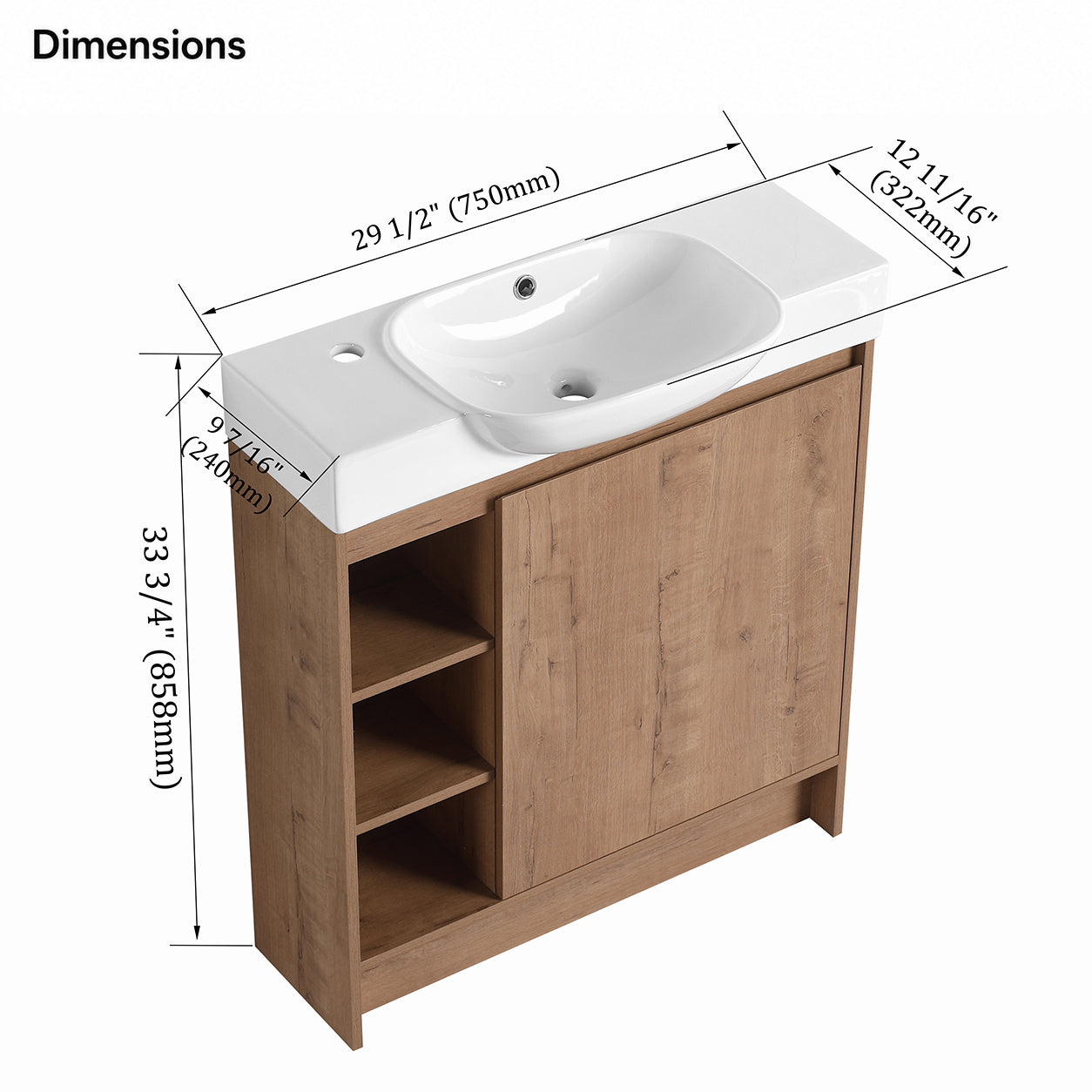 Slimbay 30" Freestanding Vanity (RTA)