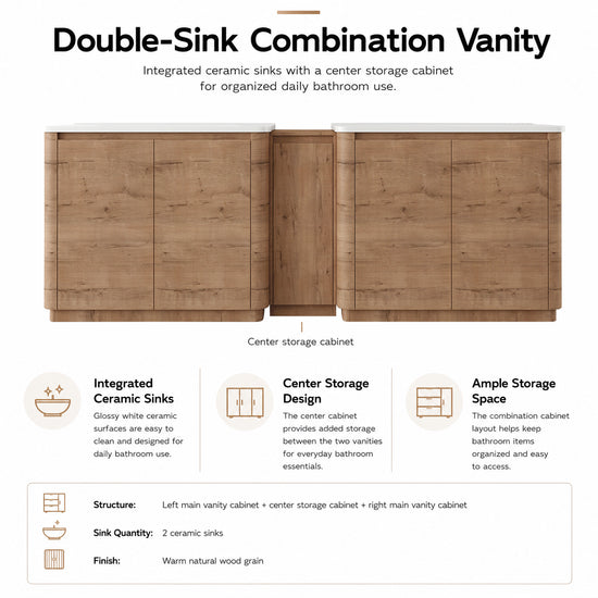 Pebble 92" Freestanding Vanity (RTA)