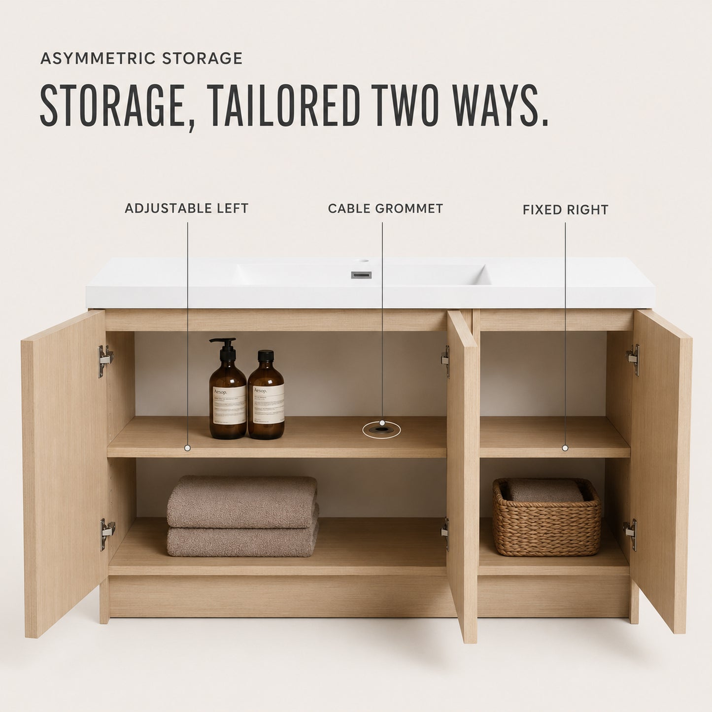 Liner II 36"/42"/48" Freestanding Vanity (RTA)