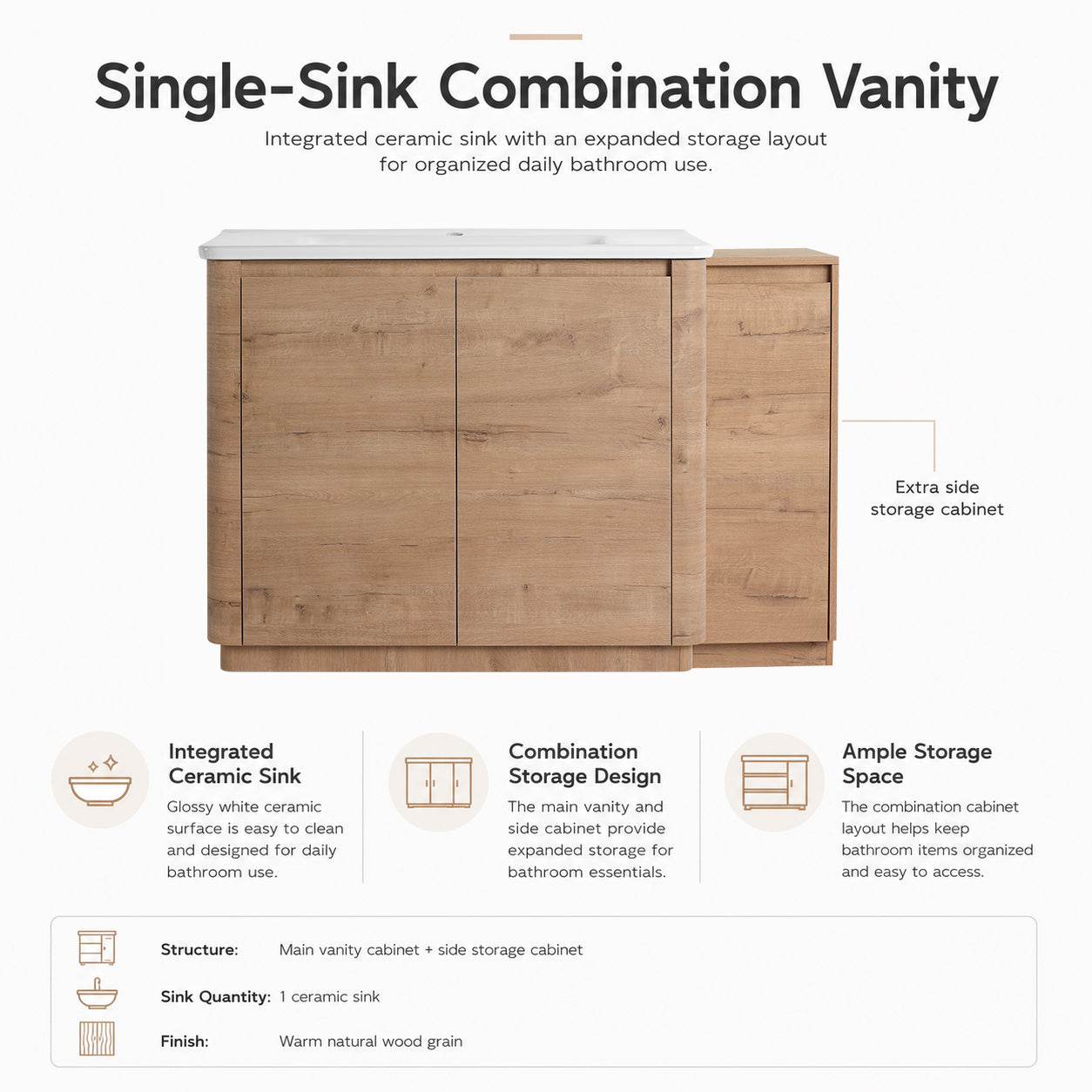 Pebble 52" Freestanding Vanity (RTA)