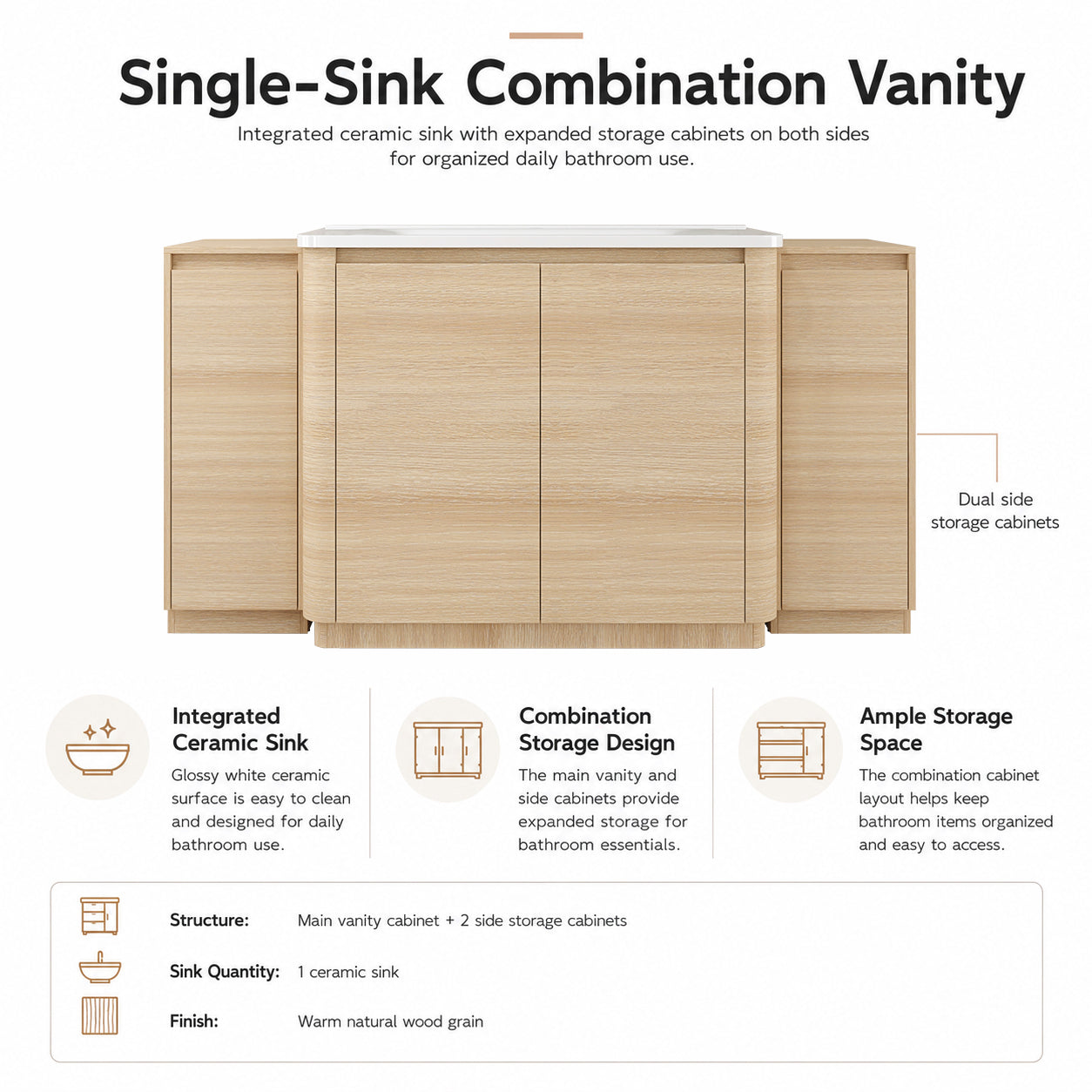 Pebble 64" Freestanding Vanity (RTA)
