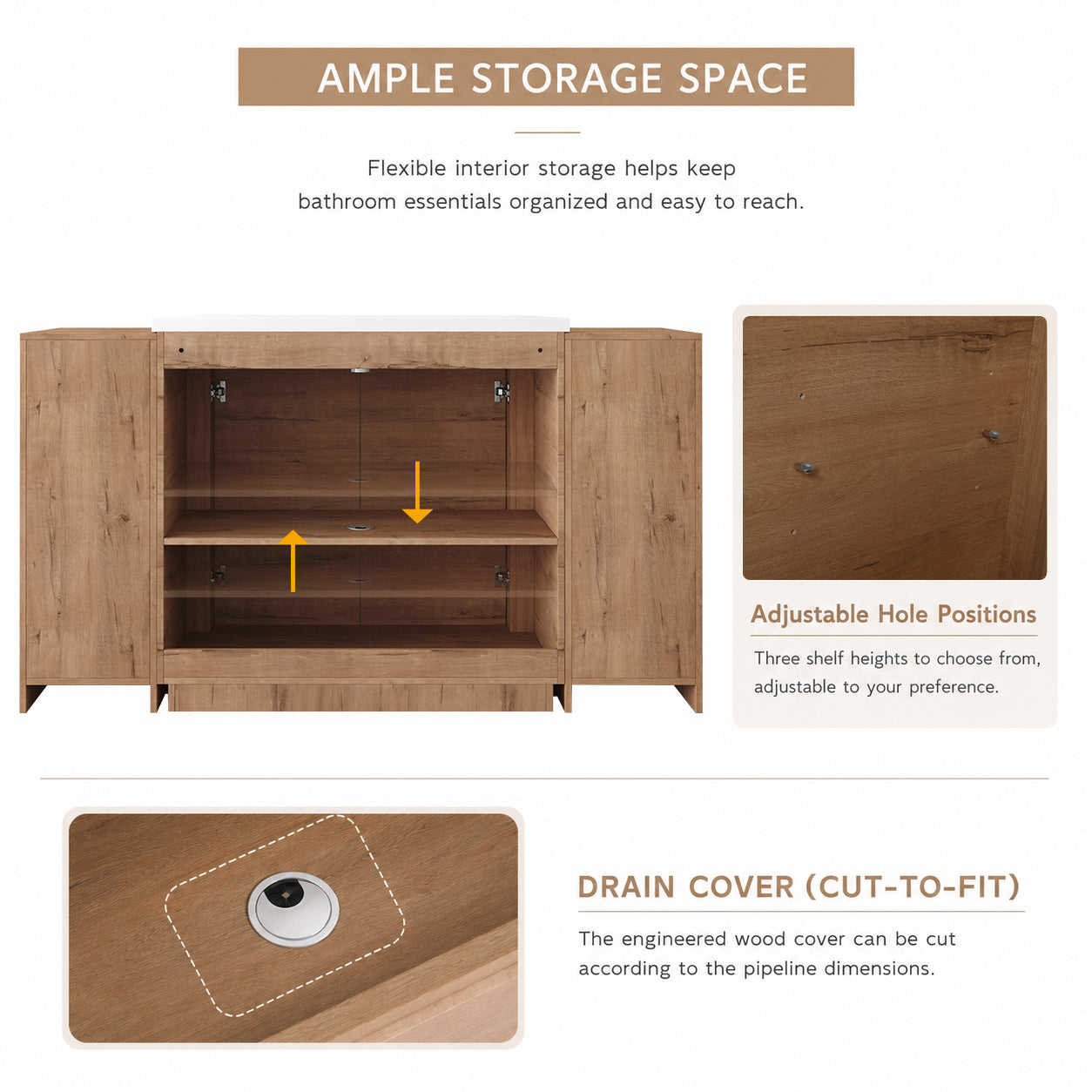 Pebble 60" Freestanding Vanity (RTA)