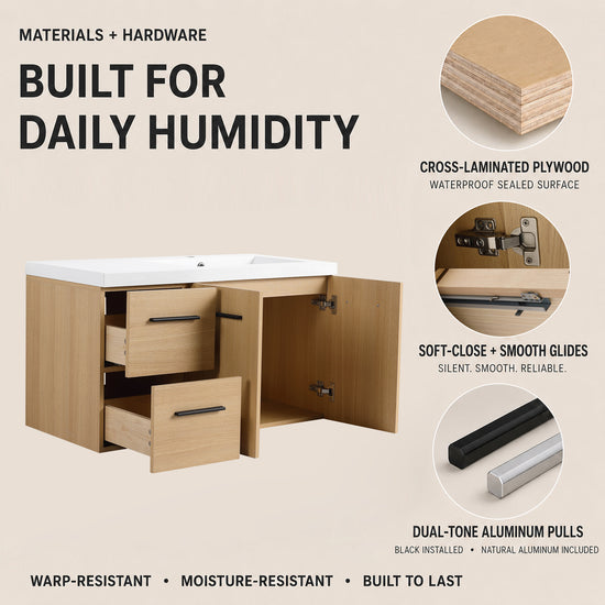 Module 36" Wall-Hung Vanity with Doors & Drawers (RTA)