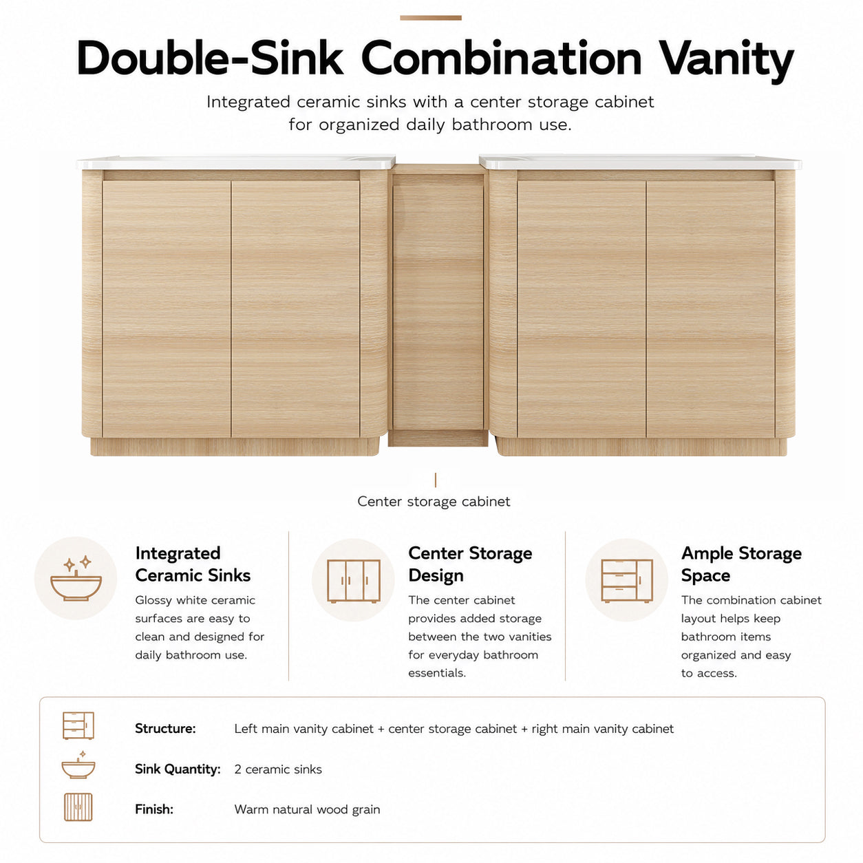 Pebble 84" Freestanding Vanity (RTA)