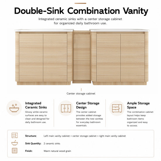 Pebble 84" Freestanding Vanity (RTA)