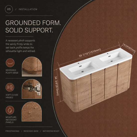 Curvo 48"/60" Freestanding Vanity (RTA)