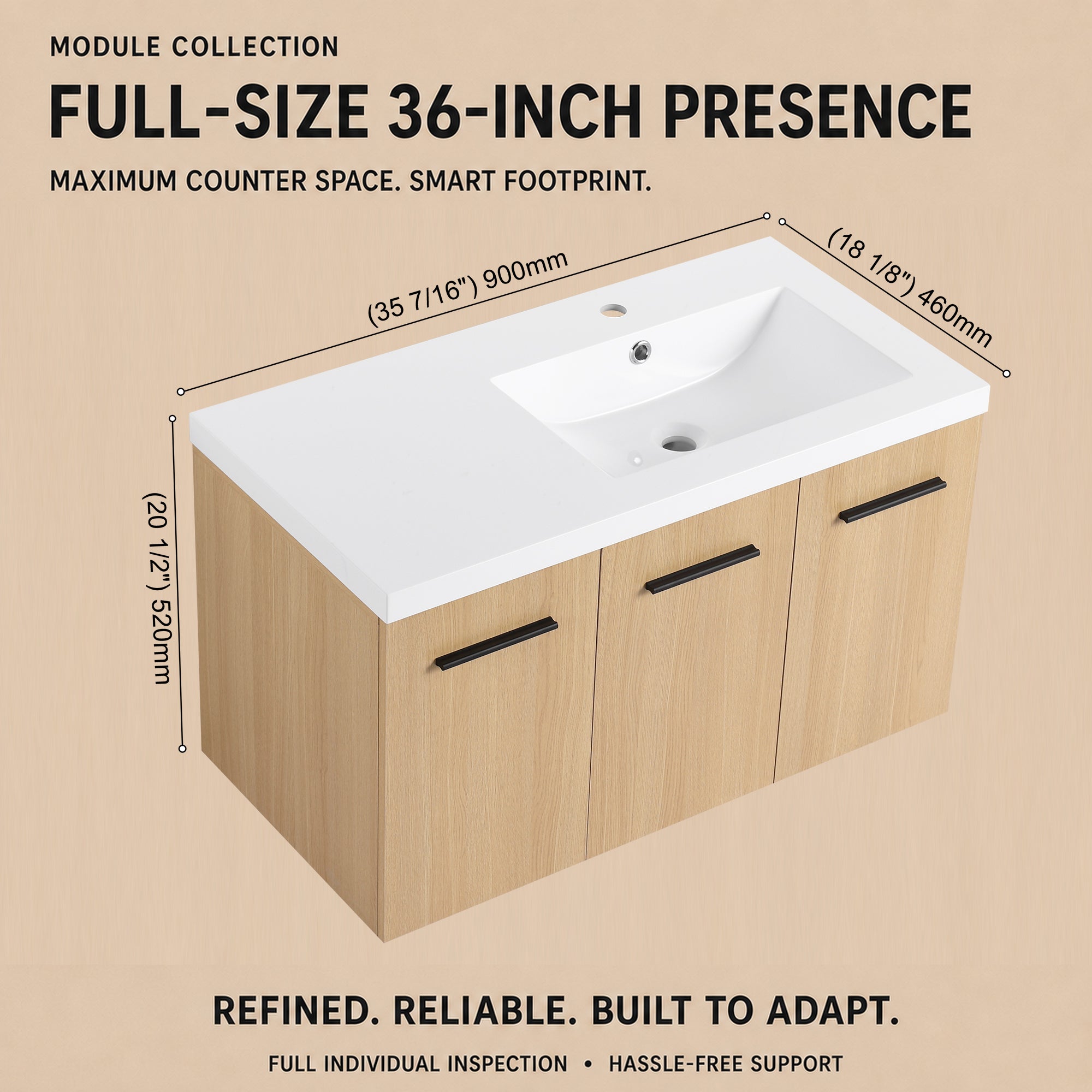 Module 36" Wall-Hung Vanity (RTA)