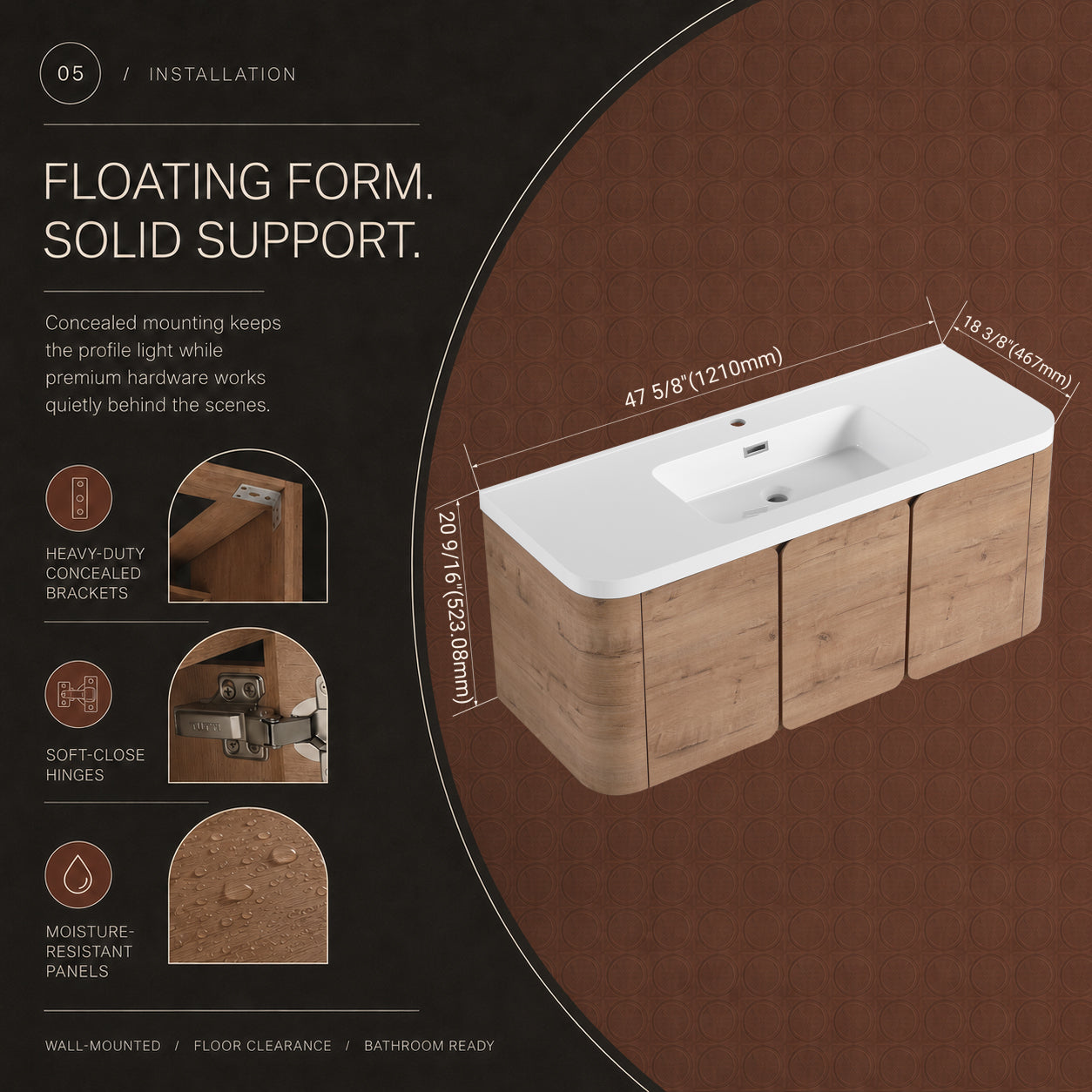 Curvo 48"/60" Floating Vanity (RTA)
