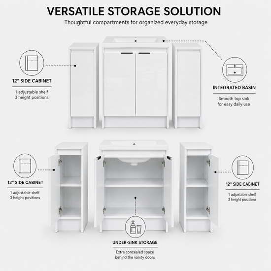 Cube 24" / 48" Freestanding Vanity (RTA)