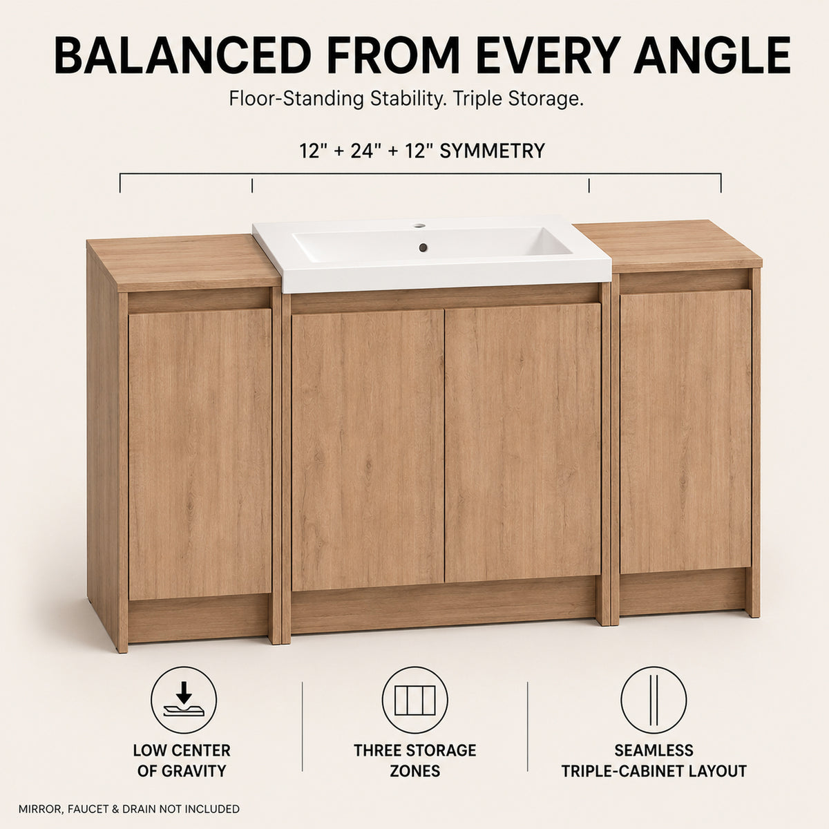 Cube 48" Freestanding Vanity with Resin Sink (RTA)