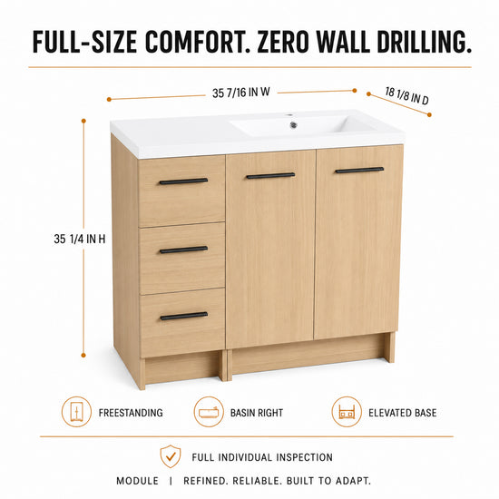 Module 36" Freestanding Vanity with Doors & Drawers (RTA)