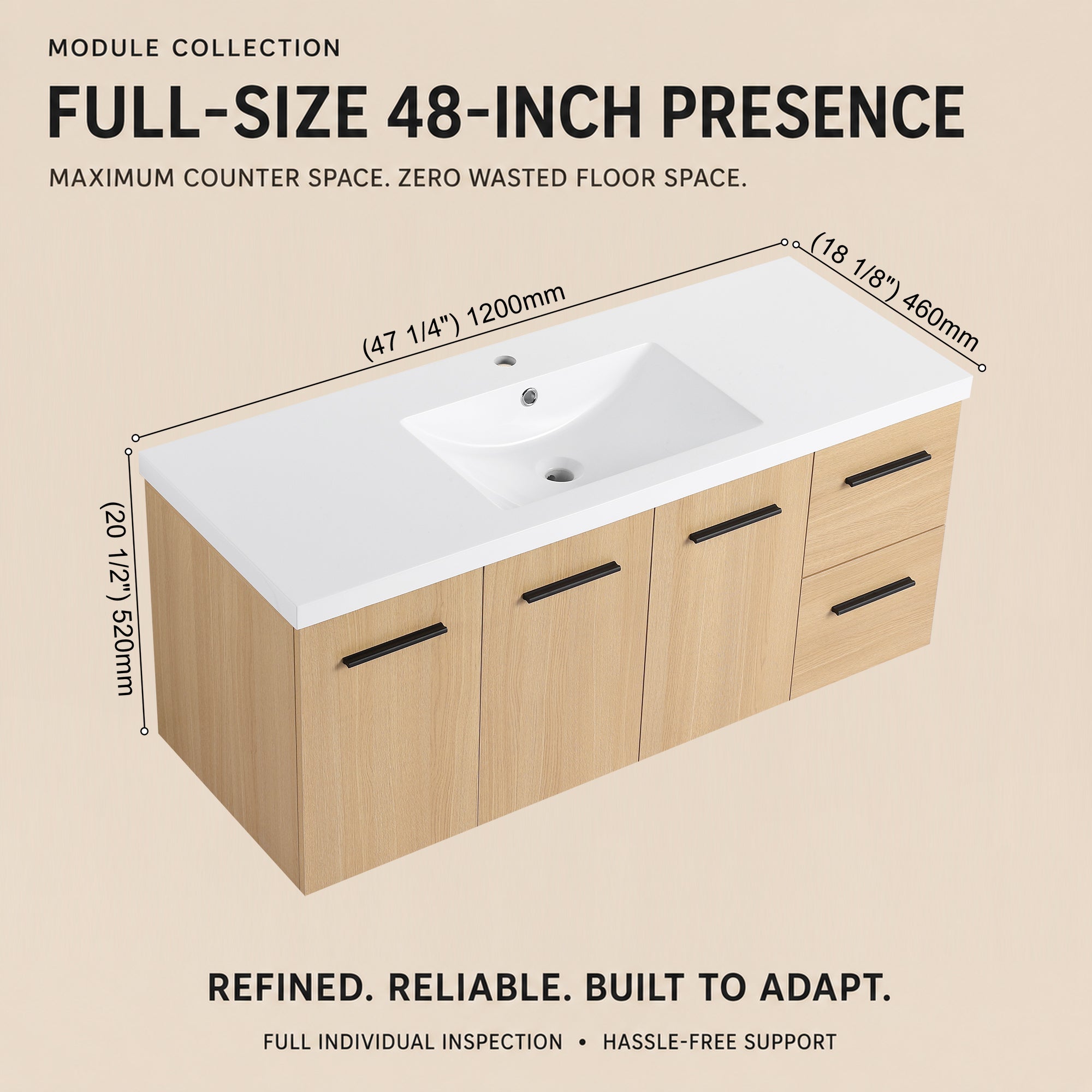 Module 48" Wall-Hung Vanity (RTA)