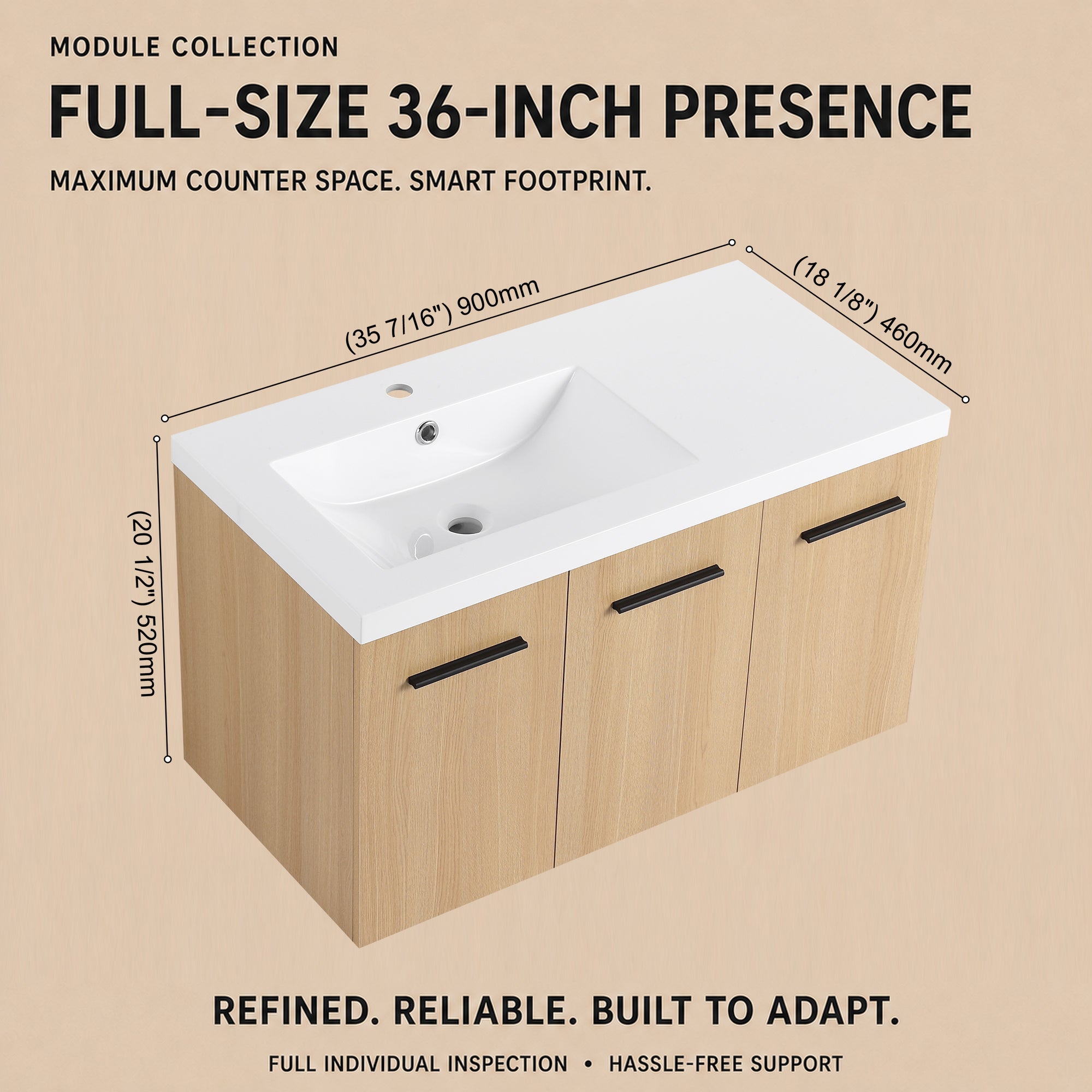 Module 36" Wall-Hung Vanity (RTA)