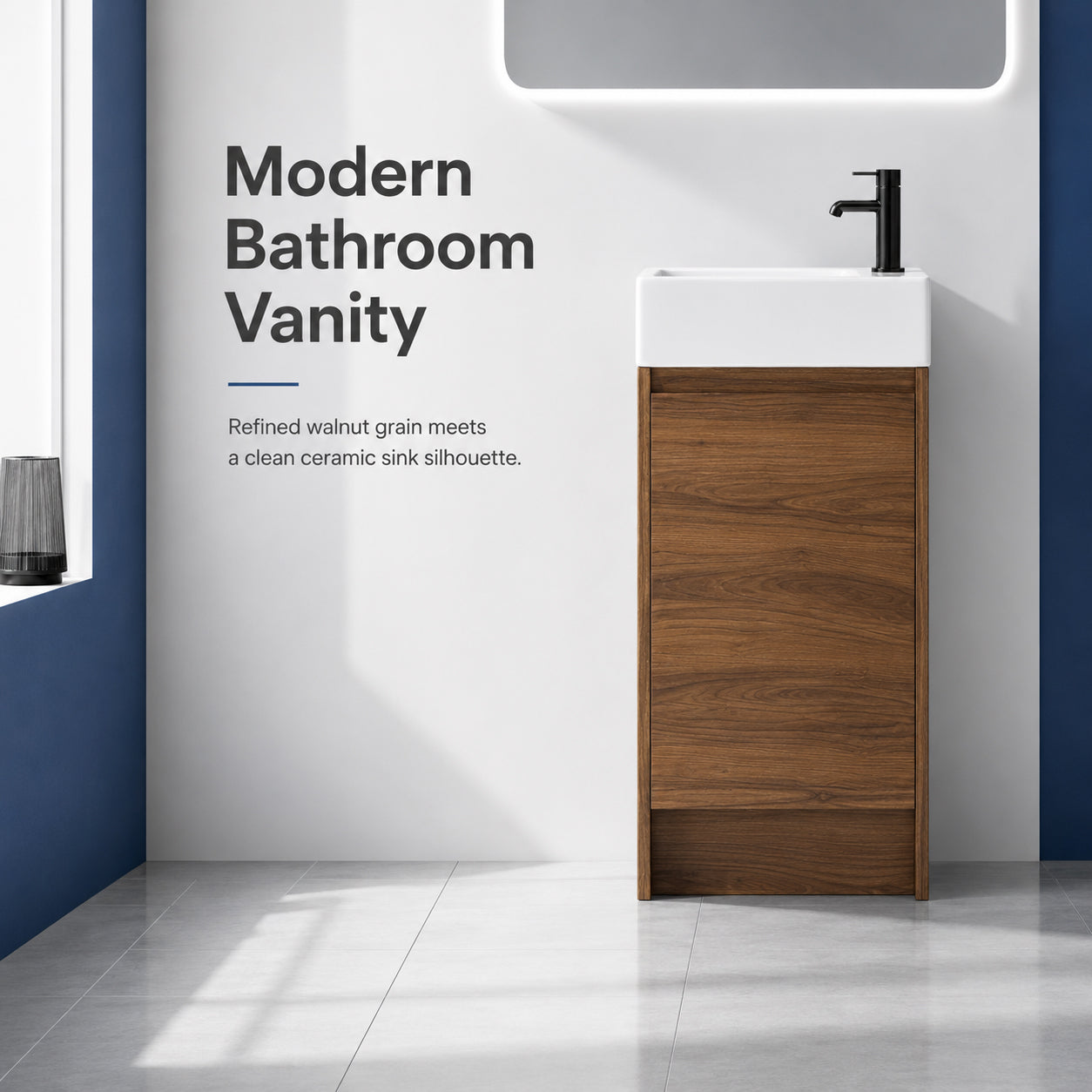 Narrow 18" Freestanding Vanity (Assembled)