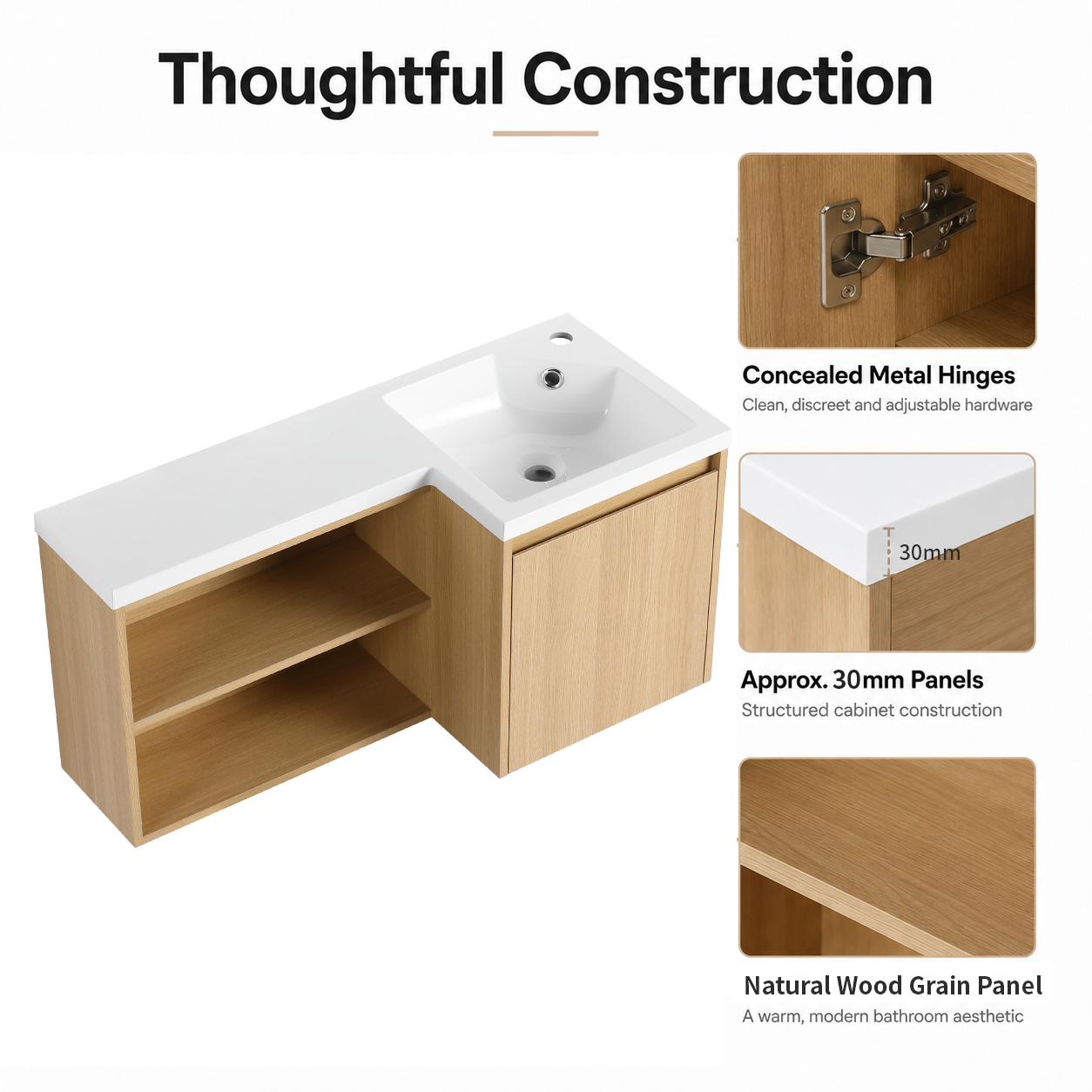 Nook 36" Corner Floating Vanity (RTA)