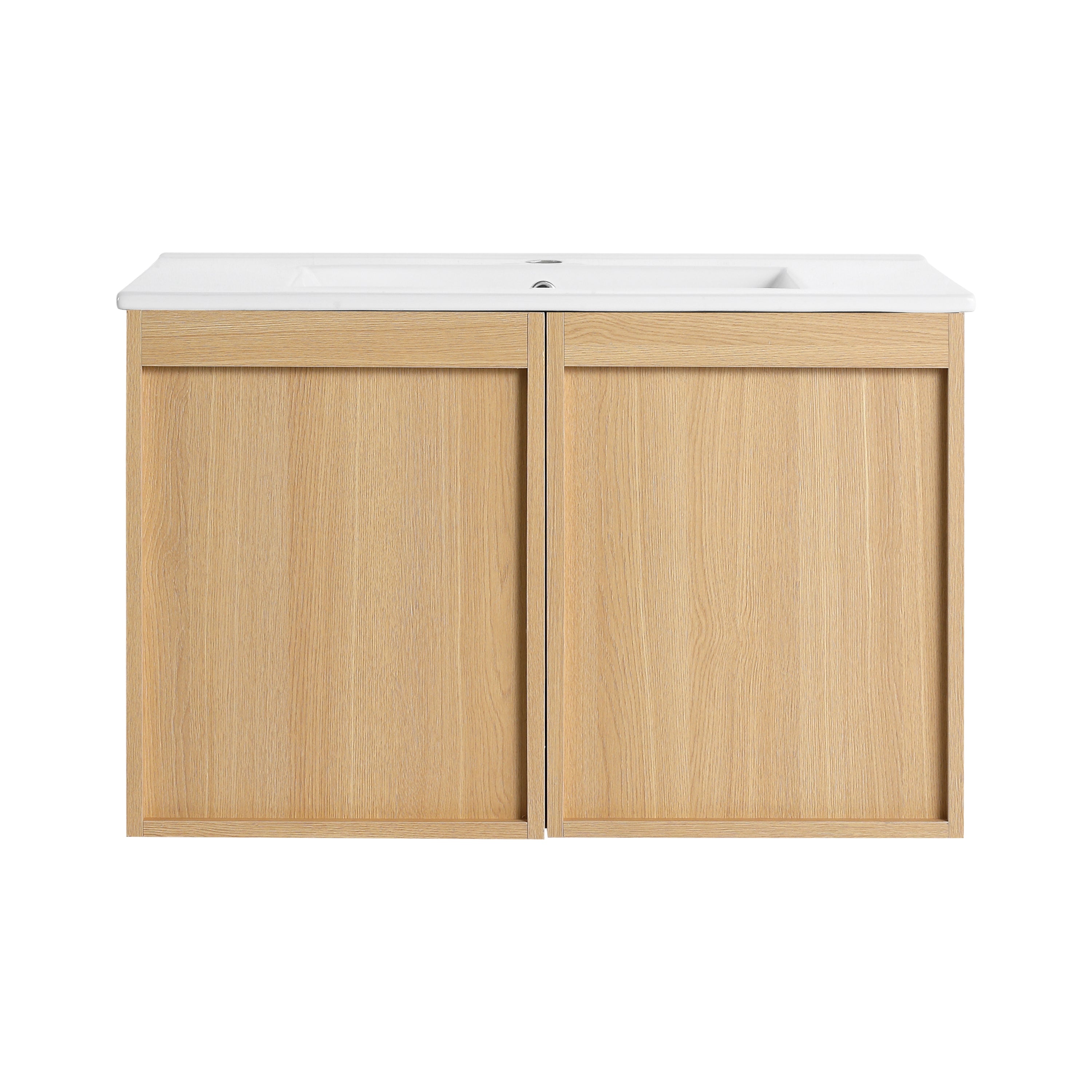 Light Oak Double Door Floating Bathroom Vanity