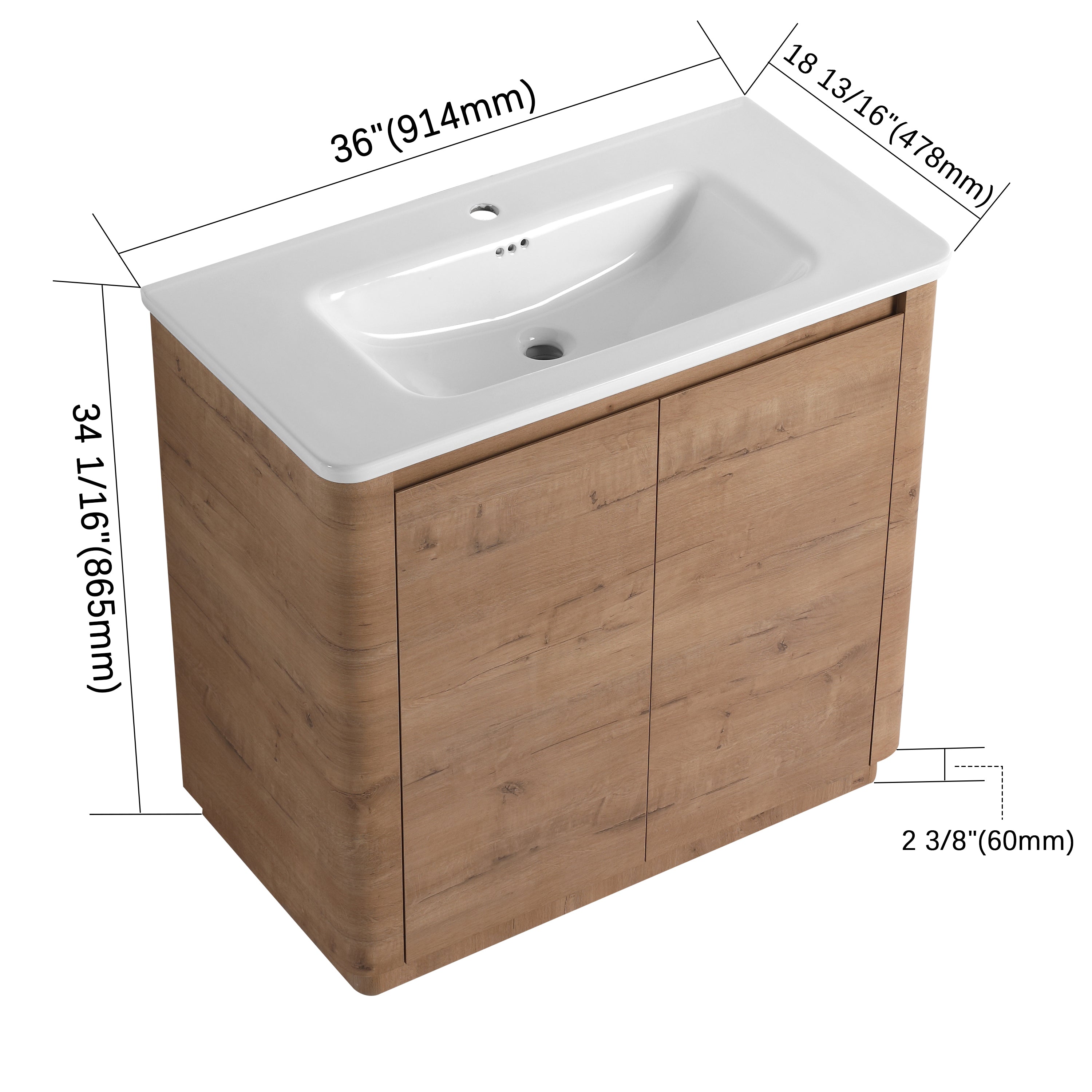 Pebble 36" Freestanding Vanity (RTA)