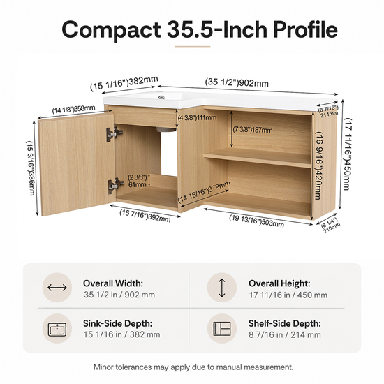 Nook 36" Corner Floating Vanity (RTA)