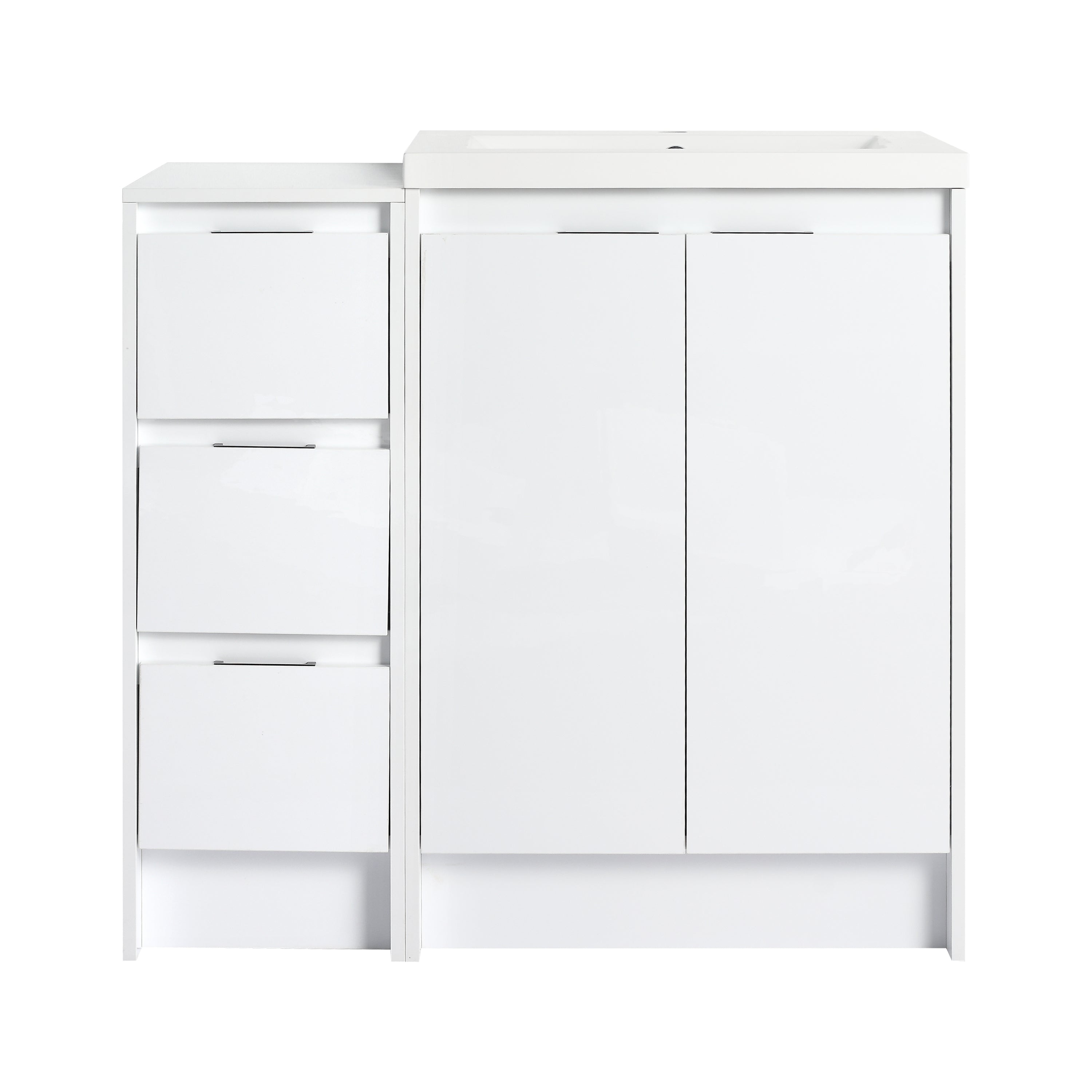 Cube 36" Freestanding Vanity with Doors & Drawers (RTA)