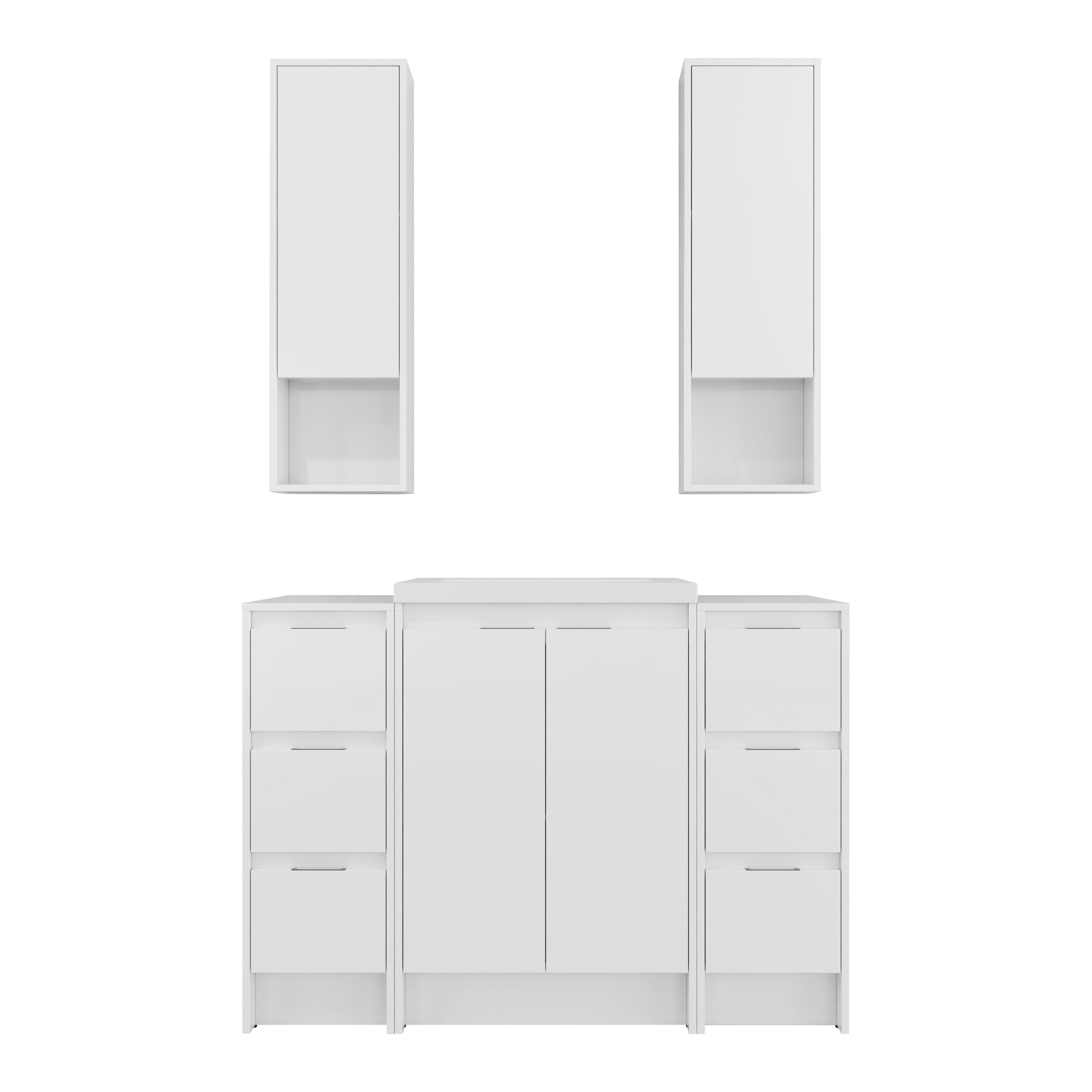Cube 48" Freestanding Vanity with Wall Cabinets (RTA)