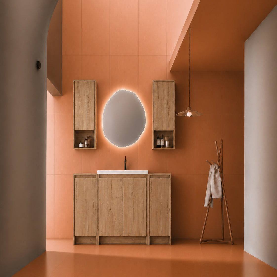 Cube 48" Freestanding Vanity with Resin Sink and Wall Cabinets (RTA)