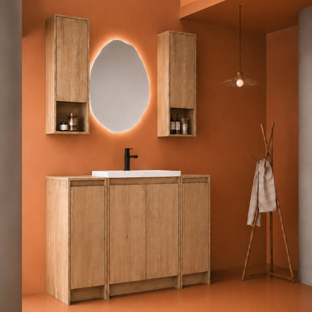 Cube 48" Freestanding Vanity with Resin Sink and Wall Cabinets (RTA)