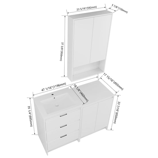 Cube 48" Freestanding Vanity Set (RTA)