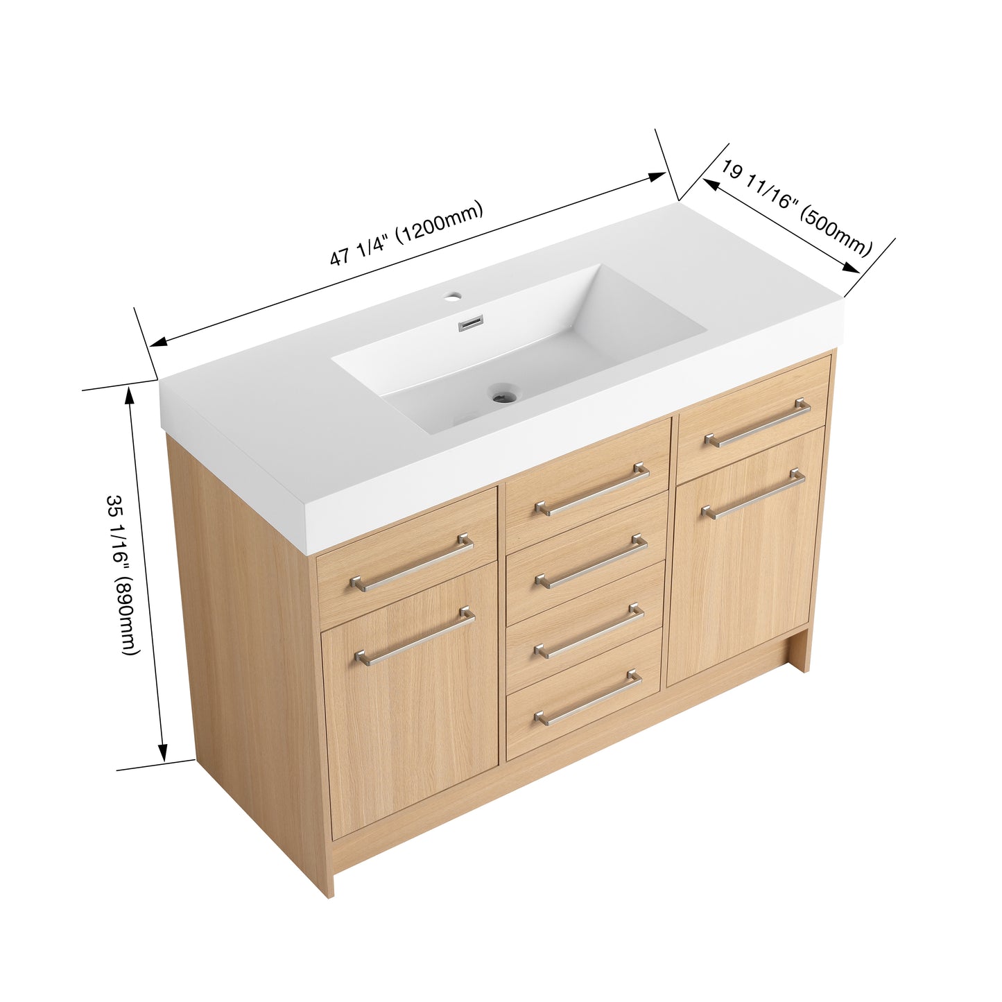 LUMO 48"/60"/72" Freestanding Vanity (Assembled)