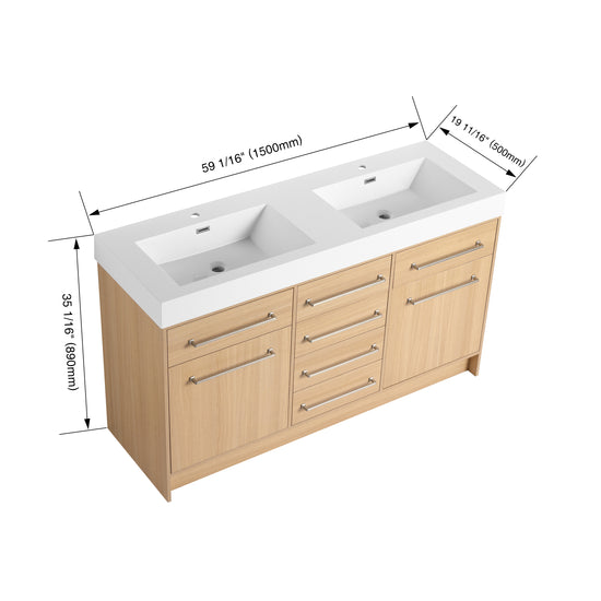 LUMO 48"/60"/72" Freestanding Vanity (Assembled)