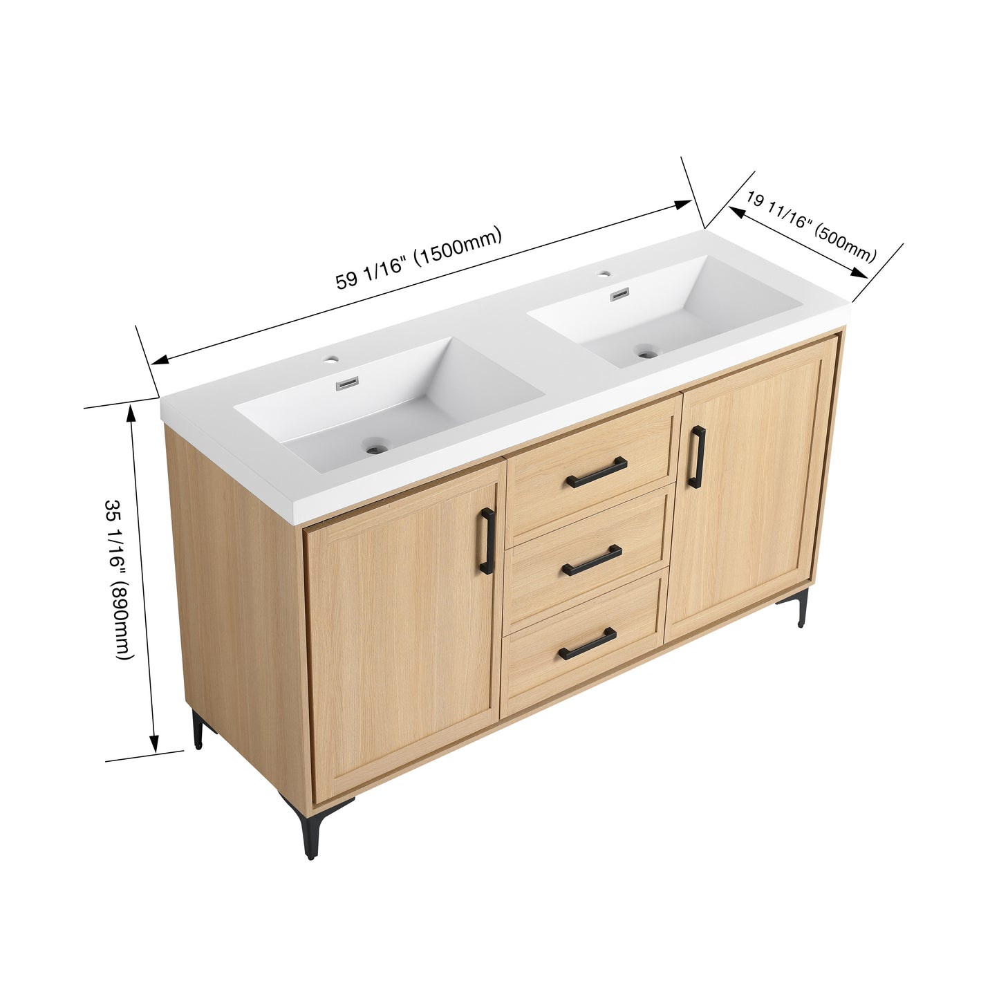 VOSS 60" Freestanding Vanity (Assembled)