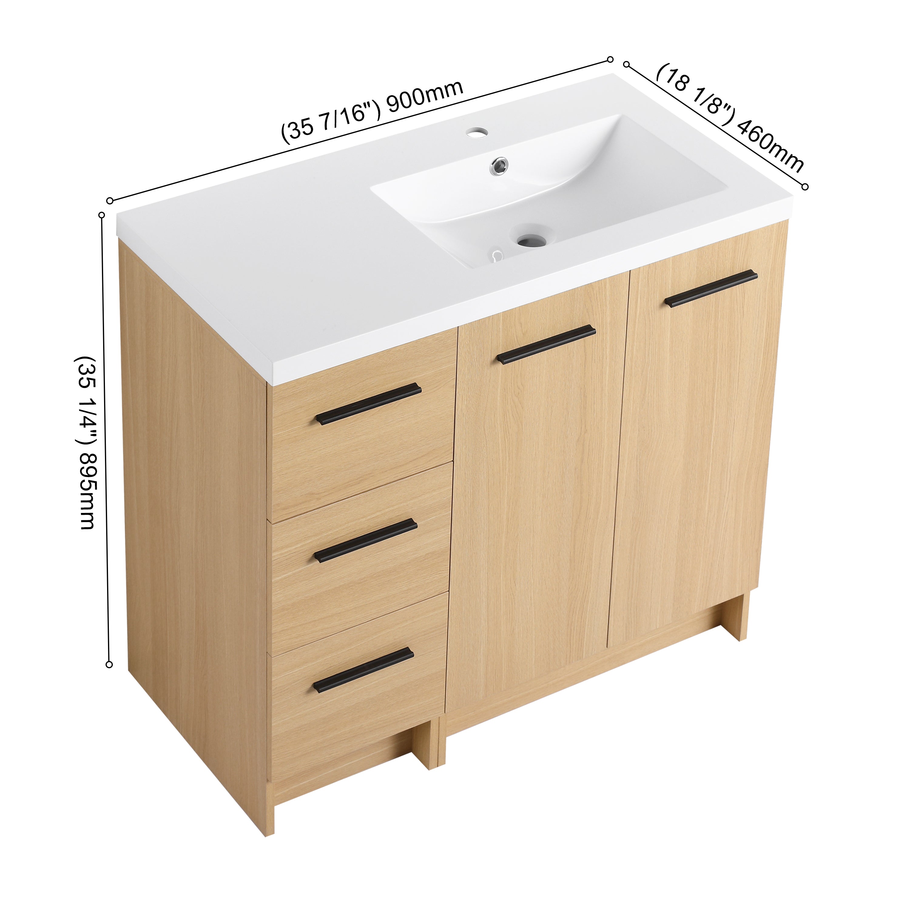 Module 36" Freestanding Vanity with Doors & Drawers (RTA)