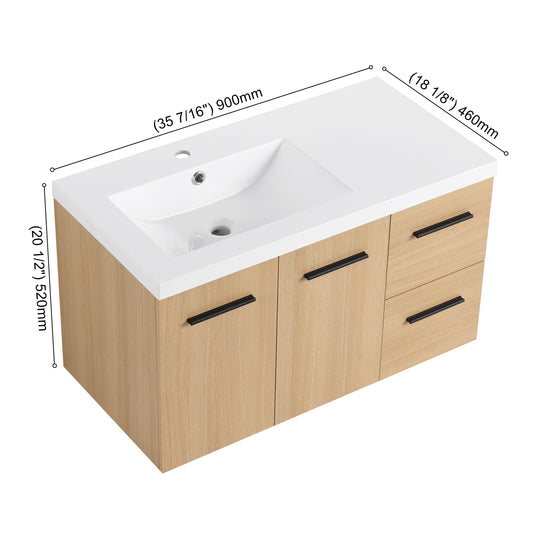 Module 36" Wall-Hung Vanity with Doors & Drawers (RTA)