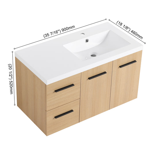Module 36" Wall-Hung Vanity with Doors & Drawers (RTA)