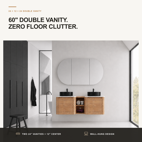 Curvo 24"/36"/48"/60" Floating Vanity (RTA)