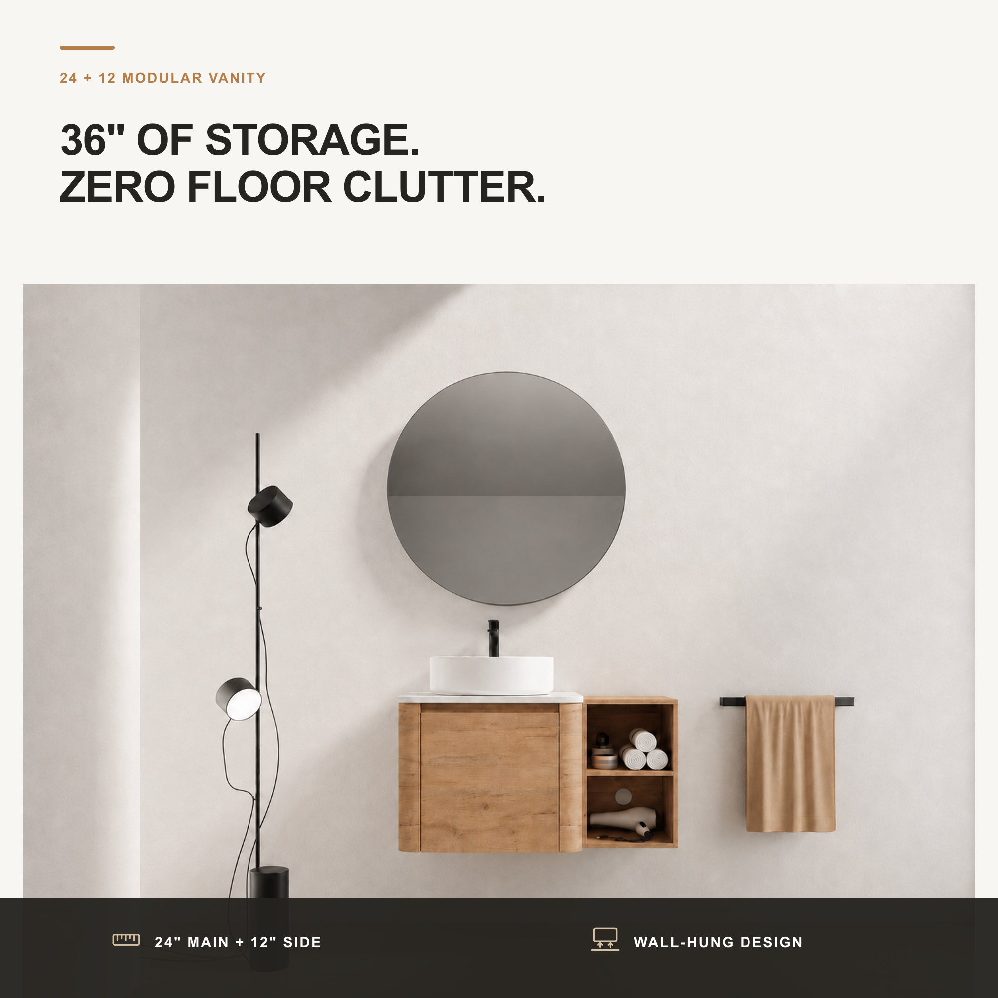 Curvo 24"/36"/48"/60" Floating Vanity (RTA)