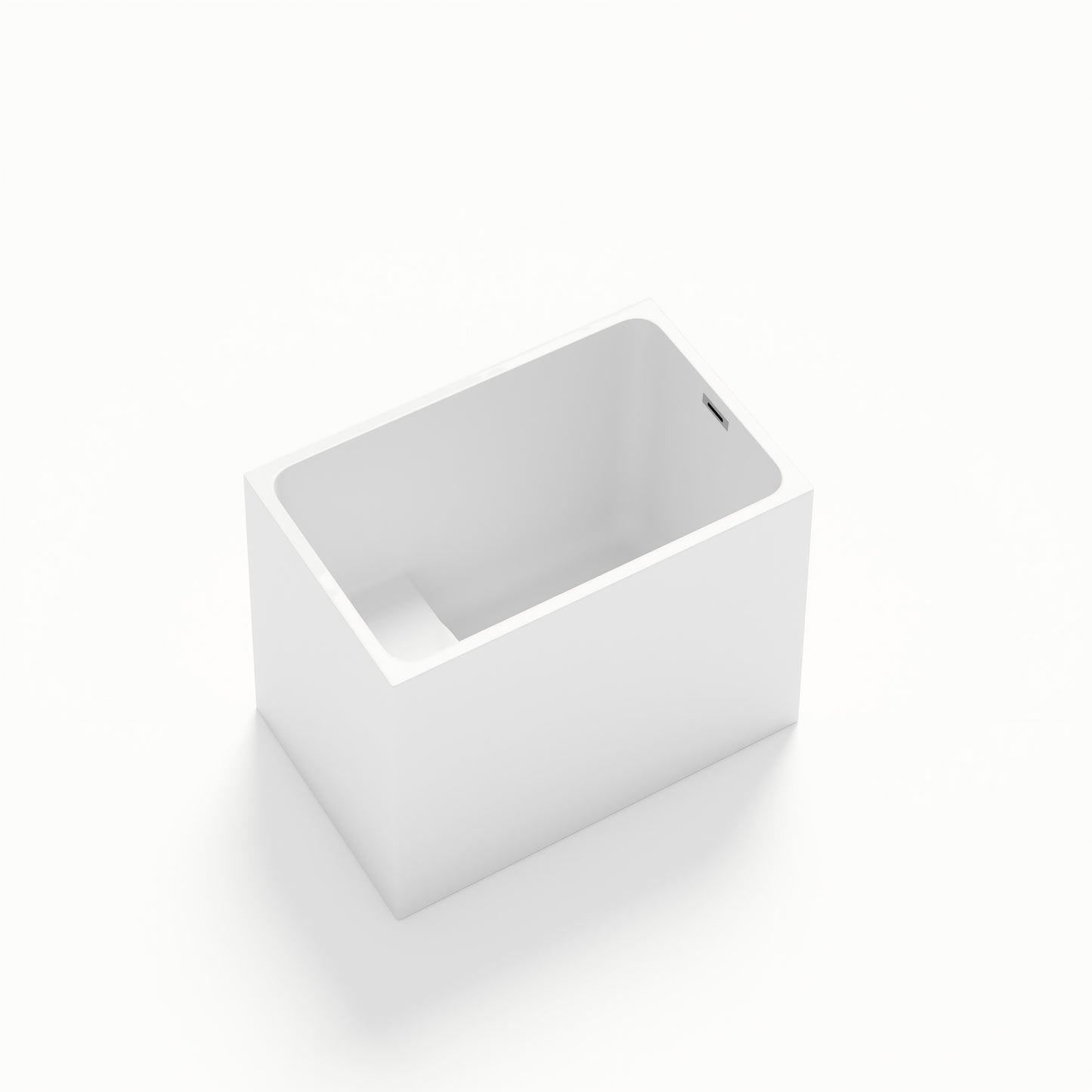 43" Acrylic Freestanding Bathtub with Built-in Seat