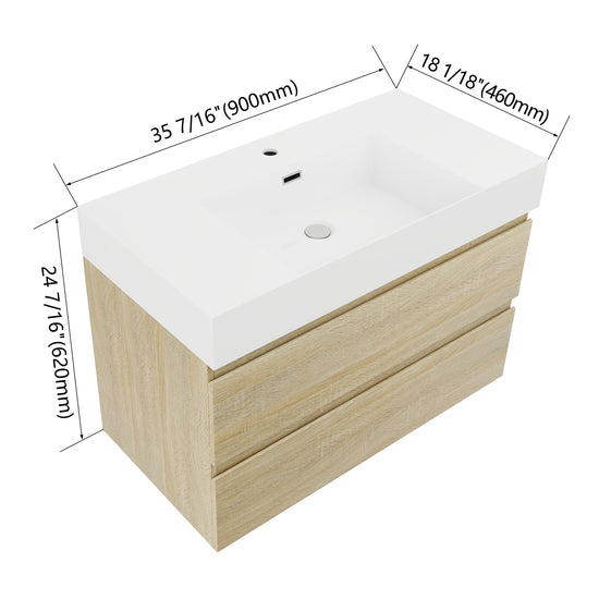 Thick 24"/30"/36" Floating Vanity (RTA)