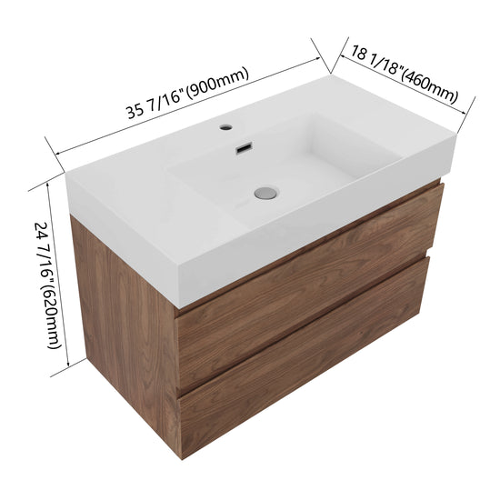 Thick 24"/30"/36" Floating Vanity (RTA)