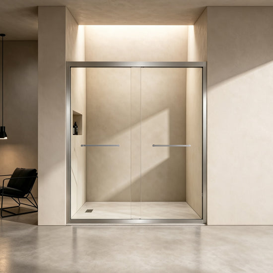 56-60" × 72" Double Sliding Shower Door, Brushed Nickel