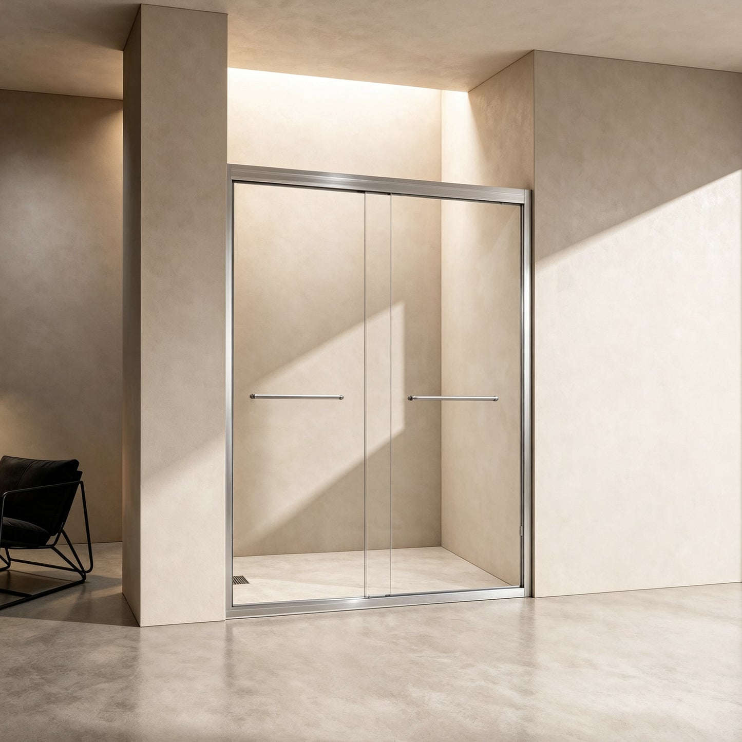 50-54" × 72" Double Sliding Shower Door, Brushed Nickel