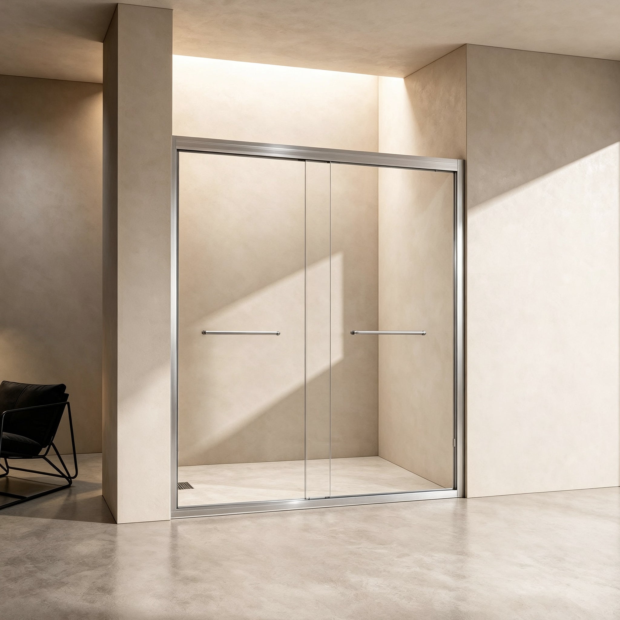 56-60" × 72" Double Sliding Shower Door, Brushed Nickel